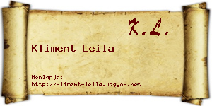 Kliment Leila névjegykártya